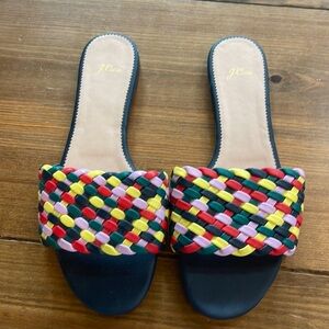 J. Crew Red and Pink Woven Sandals EUC worn once Size 10